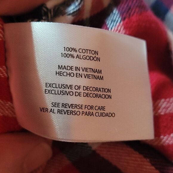 Gap red plaid women's long sleeve button up shirt - Picture 5 of 6